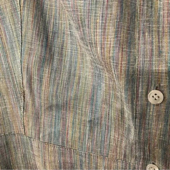 Theory Short Sleeve Button Down Striped Linen Dress Size 0 NWT - Picture 8 of 14